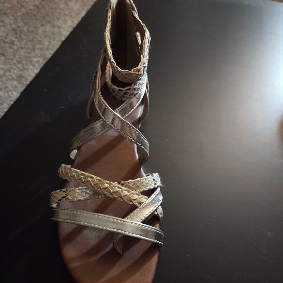 Snake Print Gladiator Sandals - Picture 2 of 5